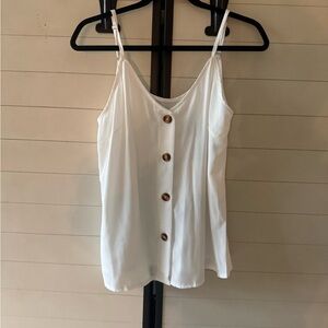 Elegant White Button-Front Camisole